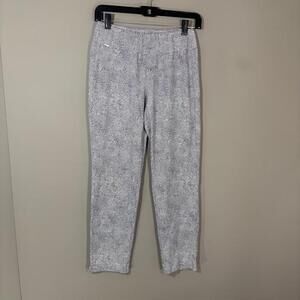 J.McLaughlin Pants Womens XS Blue Geo Knit Ankle Slim Tapered Pull On Stretch
